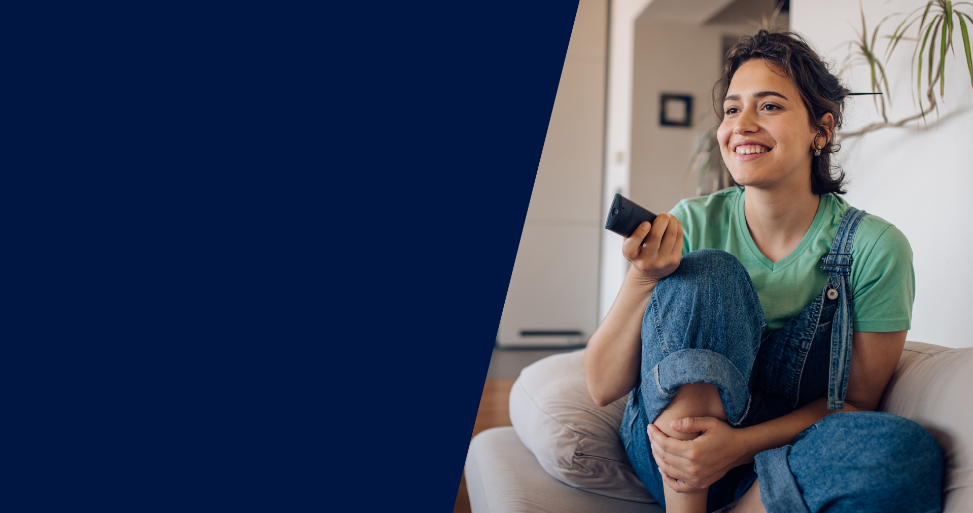 Woman streaming her favorite TV show which will be collected via ERS's streaming measurment solution.