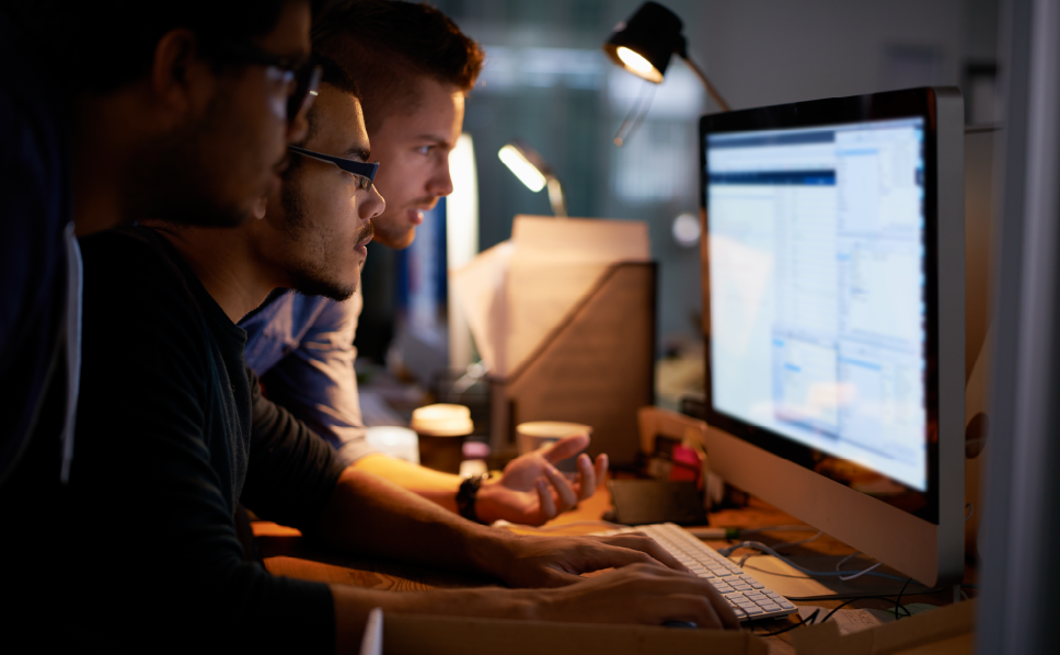A group of marketers studying viewer data pulled via ERS's streaming measurement solution.